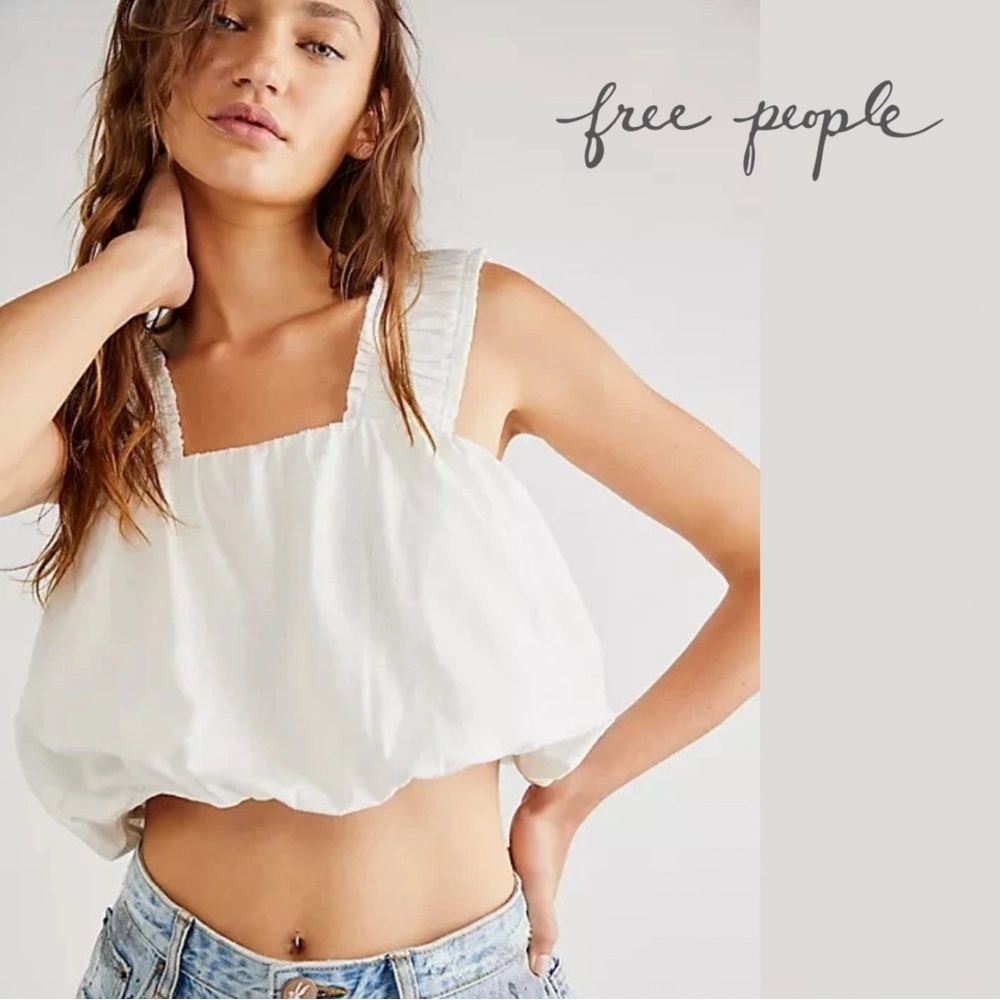 Free People Sun Rays Bubble Crop Tank